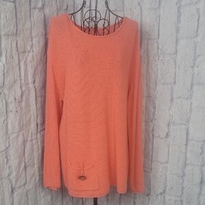 J. Jill Coral Crew Neck‎ Oversized Sweater Medium